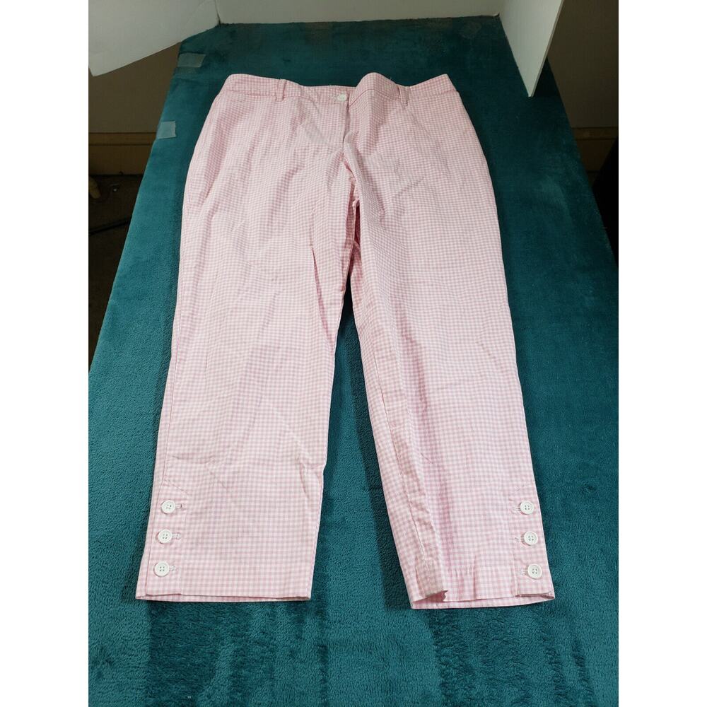 Talbots Pink Gingham Cropped Ankle Pants
